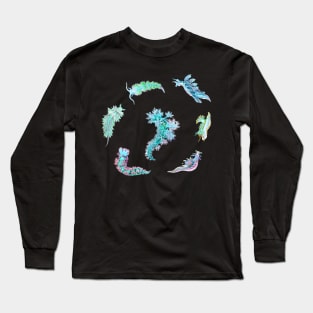 Nudibranch Set Ernst Haeckel Day-Glo Colors Long Sleeve T-Shirt